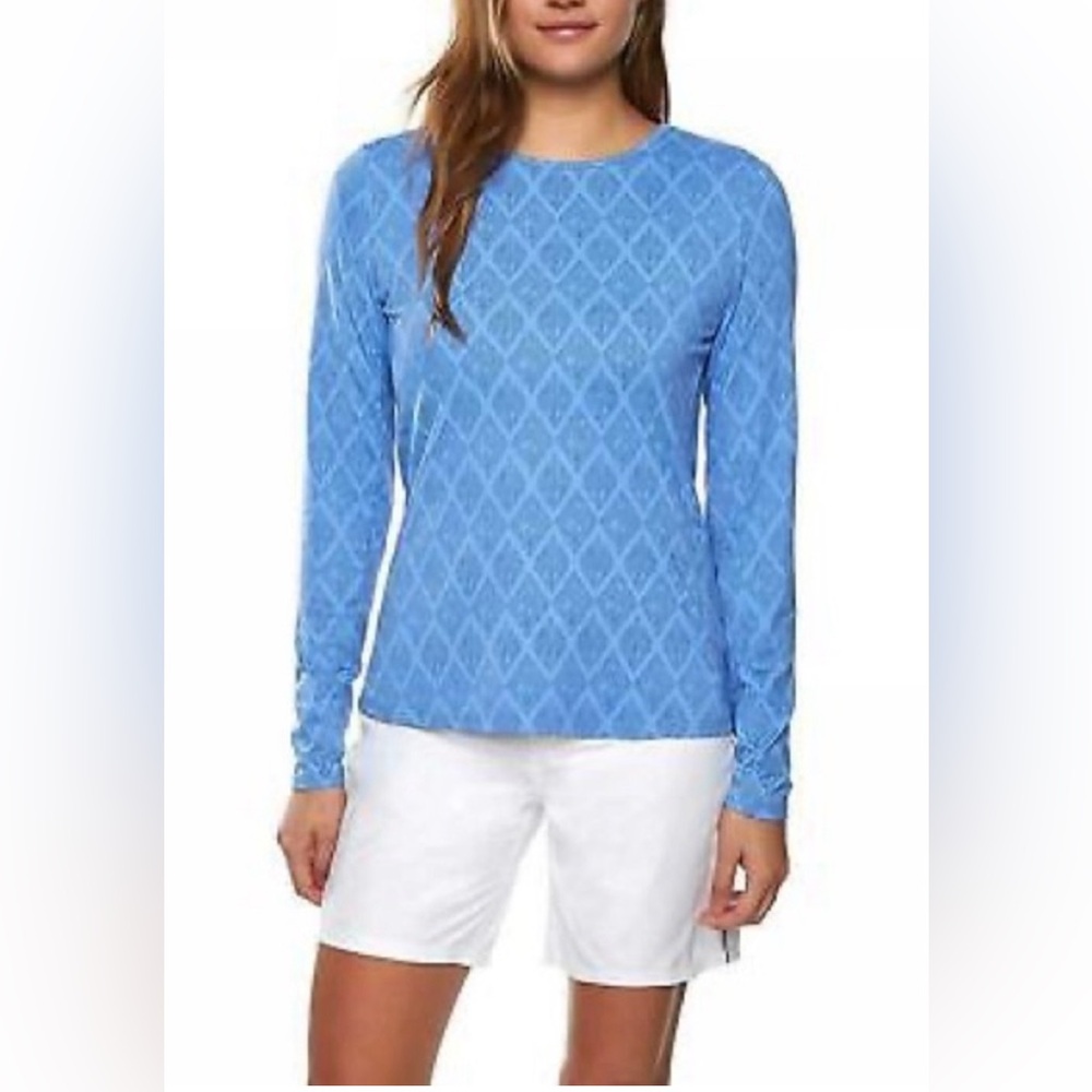 Hang Ten longsleeve rashguard in blue diamond print size XXL